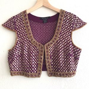 Rampage Purple and Gold Crop Top